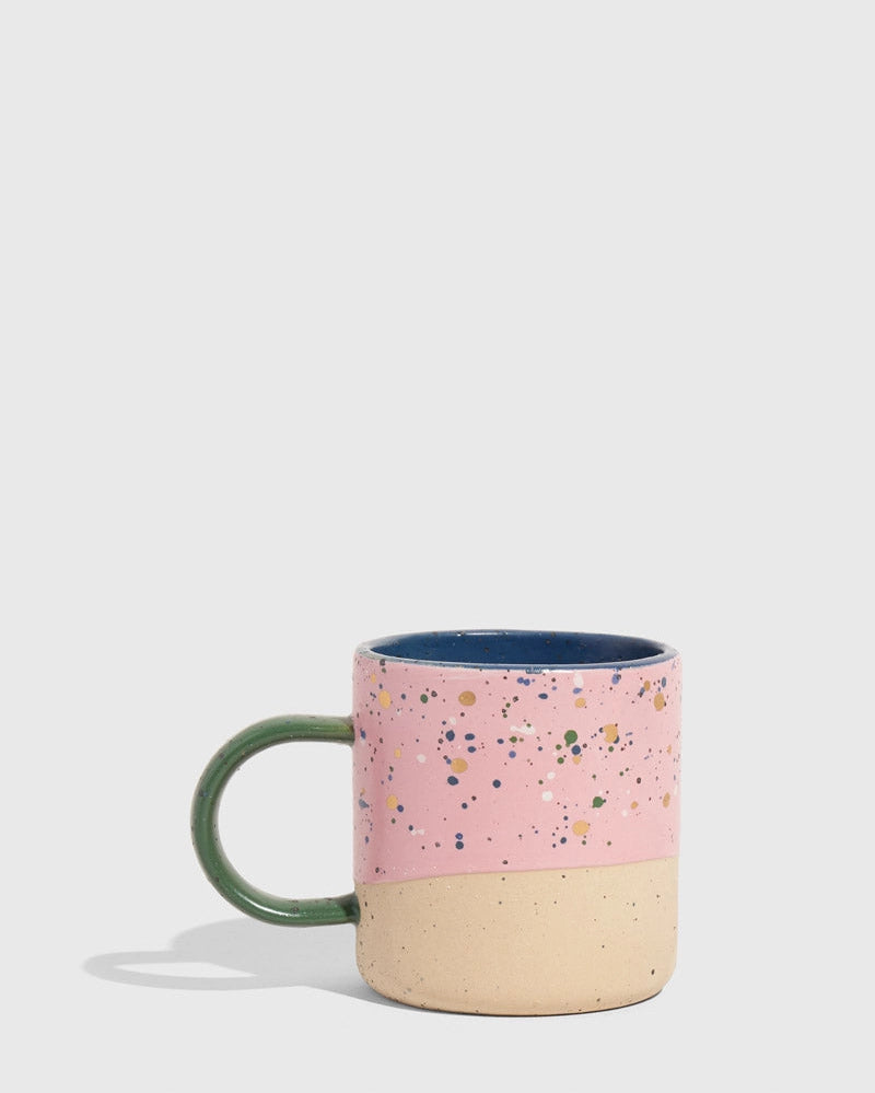 Pink 8 oz. Glazed Stoneware Non-Metallic Lead-Free Coffee Mug