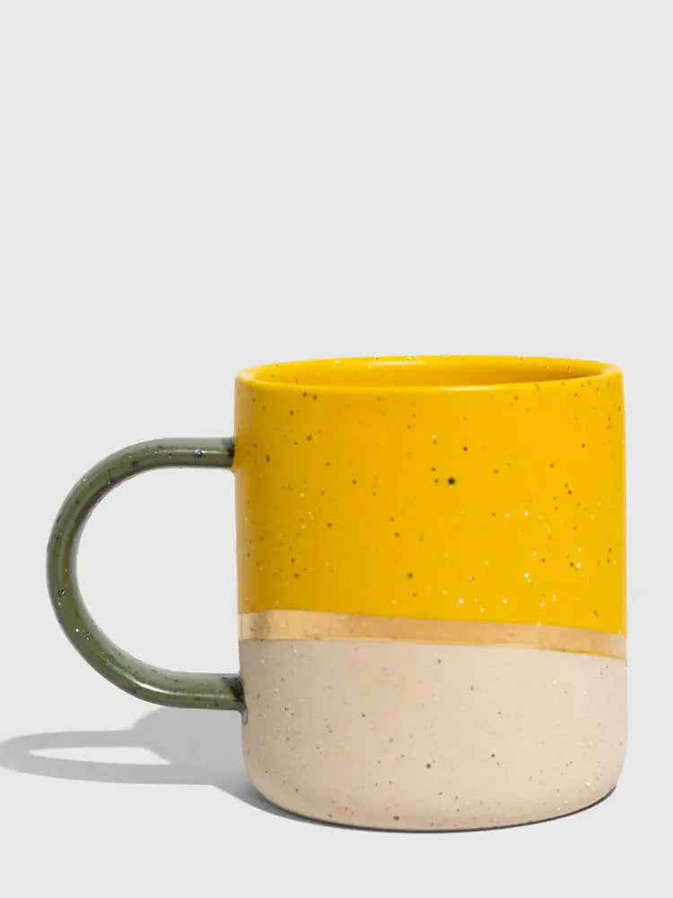 Yellow 8 oz. Glazed Stoneware Non-Metallic Lead-Free Coffee Mug